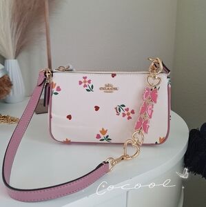 New Coach  Nolita 19 In Signature Canvas With Heart Petal Print Butterfly chains